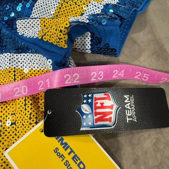 FUN FAN FASHION Blue &Yellow Rams Sequin Jersey- fully lined for comfort! 🏈💙💛🏈